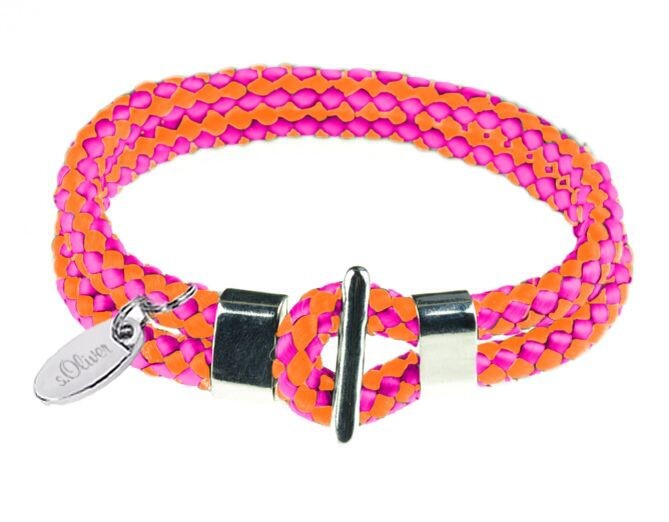 編織繩子玫紅、橘色兩色混 