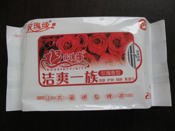 濕巾潔爽一族玫瑰香型潔膚潤膚柔濕巾20片