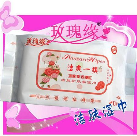 供應潔爽一族潔膚濕巾（玫瑰）20片